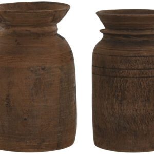 Vase en bois naturel 14X14X23cm, l'evidence tossiat