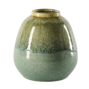 Vase bleu en terre cuite h15,5cm, l'evidence, tossiat