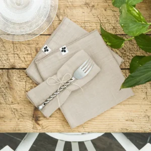 Lot de 3 serviettes Gaze de coton 40 x 40 cm GAÏA Pampa