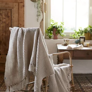 Plaid à franges 130 x 160 cm RPET GABIN Pampa