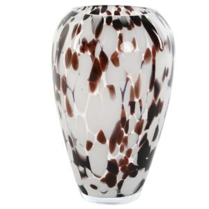 VASE VERRE MARRON ET BLANC