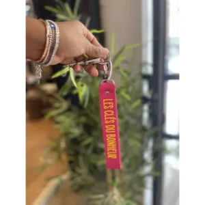 Porte-clés "Les clés du bonheur" fuchsia