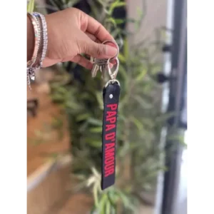 Porte-clés "Papa d'amour" marine