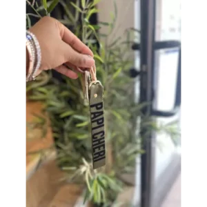 Porte-clés "Papi chéri" kaki